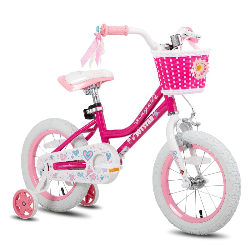 JOYSTAR 12 Inch Girls Bike Toddler Bike for 2 3 4 Years Old Girl 12" Kids Bikes for Ages 2-4 yr with Training Wheels and Basket Children's Bicycle in Fuchsia - Image 1